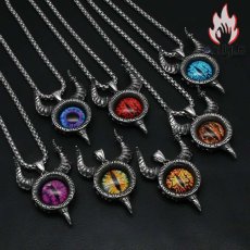 画像16: Antique Jewelry 悪魔の目 ネックレス 男性 ファッション チタン鋼 レトロ ヒップホップ ペンダント オリジナル アクセサリー (16)