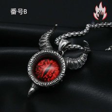 画像3: Antique Jewelry 悪魔の目 ネックレス 男性 ファッション チタン鋼 レトロ ヒップホップ ペンダント オリジナル アクセサリー (3)