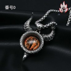 画像5: Antique Jewelry 悪魔の目 ネックレス 男性 ファッション チタン鋼 レトロ ヒップホップ ペンダント オリジナル アクセサリー (5)