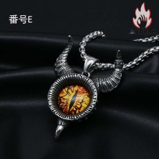 画像6: Antique Jewelry 悪魔の目 ネックレス 男性 ファッション チタン鋼 レトロ ヒップホップ ペンダント オリジナル アクセサリー (6)