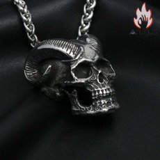 画像2: Antique Jewelry 欧米風 パンク サタン ドクロネックレスレ レトロ チタン鋼 悪魔の子 ヘルボーイ ペンダント アクセサリー (2)