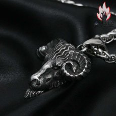 画像3: Antique Jewelry サタン バート風 羊頭ネックレス レトロ 悪魔 男性 チタン鋼 ペンダント ヒップホップ セーターネックレス アクセサリー (3)