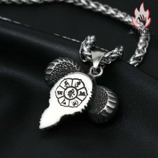 画像4: Antique Jewelry サタン バート風 羊頭ネックレス レトロ 悪魔 男性 チタン鋼 ペンダント ヒップホップ セーターネックレス アクセサリー (4)