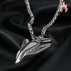 画像7: Antique Jewelry オリジナル ステルス戦闘機 個性ネックレス チタン鋼 キールチェーン レトロ 学生 メンズペンダント アクセサリー (7)