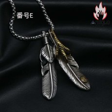 画像6: Antique Jewelry レトロ 羽 ネックレス チタン鋼 個性的な葉 鷹 ロングネックレス ペンダントメンズセーターチェーン アクセサリー (6)