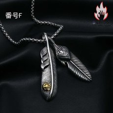 画像7: Antique Jewelry レトロ 羽 ネックレス チタン鋼 個性的な葉 鷹 ロングネックレス ペンダントメンズセーターチェーン アクセサリー (7)