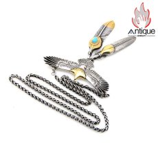 画像9: Antique Jewelry レトロ 飛鷹 羽根 ネックレス チタン鋼 ダイキンイーグル ヒップホッ プペンダント アクセサリー (9)