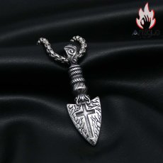 画像2: Antique Jewelry 欧米 聖銃 聖槍 運命の槍 Spear of Destiny ネックレ スチタン鋼 十字架 レトロ パンク メンズ レディース ヒップホップ ペンダント アクセサリー (2)