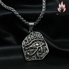 画像3: Antique Jewelry オリジナル 古代エジプト オラクル ホルスの目 ネックレス レトロ チタン鋼 男女 ヒップホップ ペンダント アクセサリー (3)