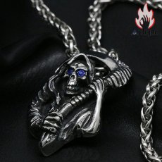 画像4: Antique Jewelry パンク 鎌 死神 ドクロ ネックレス メンズ ファッション レトロ チタン鋼 ヒップホップ ペンダント アクセサリー (4)