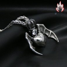 画像8: Antique Jewelry ダーク 悪魔のハート ネックレス レトロ 個性 チタン鋼 パンク オリジナル ペンダント アクセサリー (8)