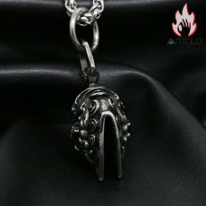 画像5: Antique Jewelry レトロ ライオン 山の神 魔除け 鈴 ペンダント 両面 チタン鋼 個性ネックレス ペンダント アクセサリー (5)