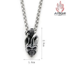 画像8: Antique Jewelry パンク ドクロ 悪魔のハート ネックレス ファッション ヒップホップ チタン鋼 欧米男女 ペンダント セーターチェーン アクセサリー (8)