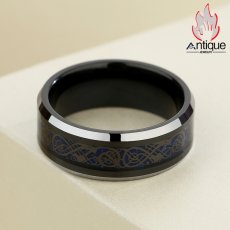 画像3: Antique Jewelry ダイヤモンドカット タングステンリングブラック指輪 リング メンズ レディース タングステン 無料刻印 (3)