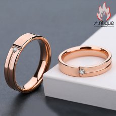 画像5: Antique Jewelry 無料刻印 モサン石 指輪 ローズゴールド  18Kカラー金 ラージサイズ カップル アクセサリー (5)