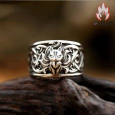 画像2: Antique Jewelry 少数派デザインの九尾狐リング、クールな印象が魅力のメンズ＆レディース指輪、食指にぴったりの指輪 (2)
