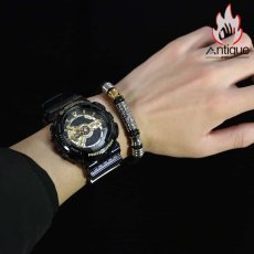 画像9: Antique Jewelry ファッションビンテージ編み込みレザーブレスレット 男性用ブレスレット 高級感があり色落ちしないチタンスチールヨーロッパとアメリカのブレスレット (9)