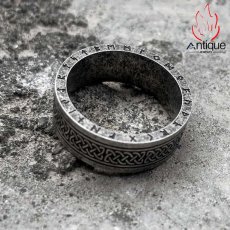 画像4: Antique Jewelry パンク風 アイルランド・ケルトのチタン鋼リング、男性用、レトロ、個性的、人差し指リング (4)