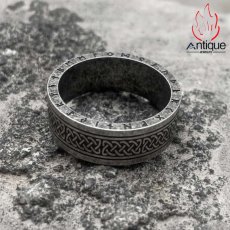 画像5: Antique Jewelry パンク風 アイルランド・ケルトのチタン鋼リング、男性用、レトロ、個性的、人差し指リング (5)