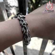 画像15: Antique Jewelry 欧米風のモダンで高級感のあるレトロな龍骨チェーンブレスレット 男性用のチタンスチール製潮流アクセサリーで、色が落ちません (15)