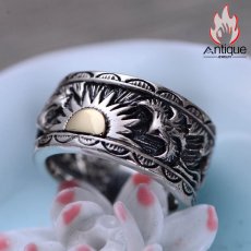 画像6: Antique Jewelry S925シルバー ビンテージ メンズファッションシンプル指輪 インディアンフライングイーグル模様 刻印可能なヨーロッパ&アメリカンスタイルのリング (6)