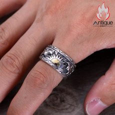 画像7: Antique Jewelry S925シルバー ビンテージ メンズファッションシンプル指輪 インディアンフライングイーグル模様 刻印可能なヨーロッパ&アメリカンスタイルのリング (7)