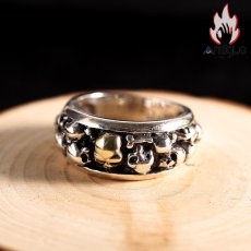 画像3: Antique Jewelry S925シルバーアクセサリー メンズファッションスカルリング パンクロック&ヨーロッパ風スタイル指輪 (3)