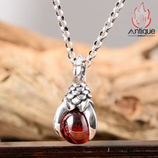 画像2: Antique Jewelry S925シルバー ビンテージ スタイリッシュ・ドラゴンクロー・ガーネットのペンダント　男性向け　個性的なアクセサリー (2)