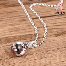 画像3: Antique Jewelry S925シルバー ビンテージ スタイリッシュ・ドラゴンクロー・ガーネットのペンダント　男性向け　個性的なアクセサリー (3)