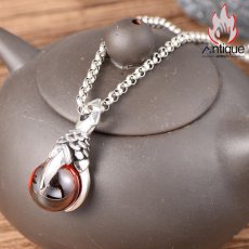 画像6: Antique Jewelry S925シルバー ビンテージ スタイリッシュ・ドラゴンクロー・ガーネットのペンダント　男性向け　個性的なアクセサリー (6)