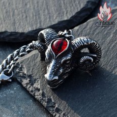 画像9: Antique Jewelry 悪魔の目とサタンのヒツジのトーテムネックレス メンズのビンテージスタイル、チタン鋼ペンダントはどんなスタイルにも合う汎用性の高い個性アイテム (9)