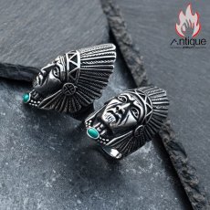 画像12: Antique Jewelry インディアン族長のリング、男性向け個性的なヒップホップファッションリング、チタンスチール素材の食指リングとして、多用途でオシャレな指輪で、単身者にもピッタリ、レトロなデザイン (12)