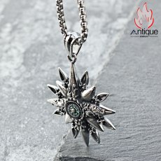 画像10: Antique Jewelry コンパスコンパスネックレスペンダントチェーン メンズ レトロ スタイリッシュ チタンスチール製アクセサリー (10)