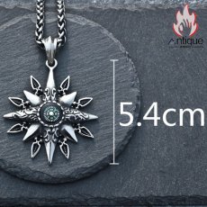 画像17: Antique Jewelry コンパスコンパスネックレスペンダントチェーン メンズ レトロ スタイリッシュ チタンスチール製アクセサリー (17)