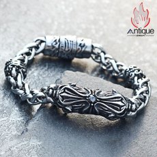 画像5: Antique Jewelry レトロなレオパードクロスチタンスチールブレスレット メンズ ユニークで文学的なクリエイティブアクセサリー (5)