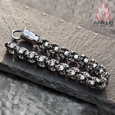 画像7: Antique Jewelry レトロなパンクスカルブレスレット 欧米風ユニークなチタンスチールアクセサリー、カジュアルでオリジナルなクリエイティブブレスレット (7)