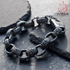 画像12: Antique Jewelry レトロな仏頭ブレスレット メンズ パーソナルなチタンスチールアクセサリー、ヒップホップスタイルのオリジナルなクリエイティブブレスレット (12)