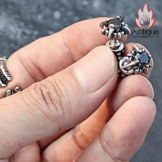 画像11: Antique Jewelry レトロな2面のブラックダイヤモンドイヤリング パーソナルなチタンスチールイヤリング、韓国風のクリエイティブなアクセサリー、パンクなスタイル (11)