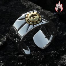 画像10: Antique Jewelry 銅を留め込んだ925シルバー製 X線ハクトリョウの開口指輪 男性用 個性的な指輪でファッションアイテムに最適 (10)