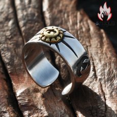 画像11: Antique Jewelry 銅を留め込んだ925シルバー製 X線ハクトリョウの開口指輪 男性用 個性的な指輪でファッションアイテムに最適 (11)
