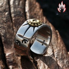 画像12: Antique Jewelry 銅を留め込んだ925シルバー製 X線ハクトリョウの開口指輪 男性用 個性的な指輪でファッションアイテムに最適 (12)