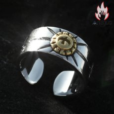 画像13: Antique Jewelry 銅を留め込んだ925シルバー製 X線ハクトリョウの開口指輪 男性用 個性的な指輪でファッションアイテムに最適 (13)