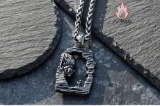 画像11: Antique Jewelry 仏 问心ペンダントネックレス 男性用 パーソナル 仏魔チタンステンレススチールペンダント アンティーク レトロ感 (11)