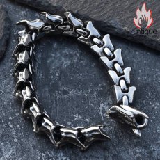 画像5: Antique Jewelry 個性的なドラゴンボーンブレスレット 男性用 ビンテージなバングル、チタンステンレススチール製アクセサリー、欧米のパンクスタイル (5)