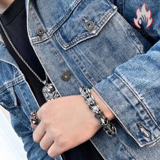 画像8: Antique Jewelry 個性的なドラゴンボーンブレスレット 男性用 ビンテージなバングル、チタンステンレススチール製アクセサリー、欧米のパンクスタイル (8)