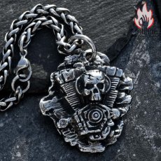 画像3: Antique Jewelry スカルバイクエンジンネックレス メンズ パーソナライズされたペンダント レトロなアクセサリー セーターチェーン (3)