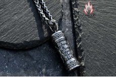 画像10: Antique Jewelry 開けられる勇士香水瓶ネックレス メンズ 個性的なチタンスチールペンダント 詰め物可能なレトロ (10)