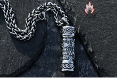 画像9: Antique Jewelry 開けられる勇士香水瓶ネックレス メンズ 個性的なチタンスチールペンダント 詰め物可能なレトロ (9)