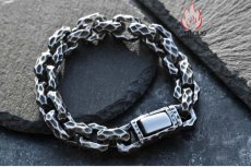 画像6: Antique Jewelry 個性的なハンマーテクスチャブレスレット 男性用 欧米風 チタンスチールブレスレット ヴィンテージ調の汎用性のあるアートアクセサリー ストリートパンクスタイル (6)