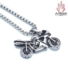 画像5: Antique Jewelry 個性的なバイクペンダント 男性用 チタンスチールネックレス 百搭で毛糸の首かけにもピッタリなヒップホップアクセサリー (5)